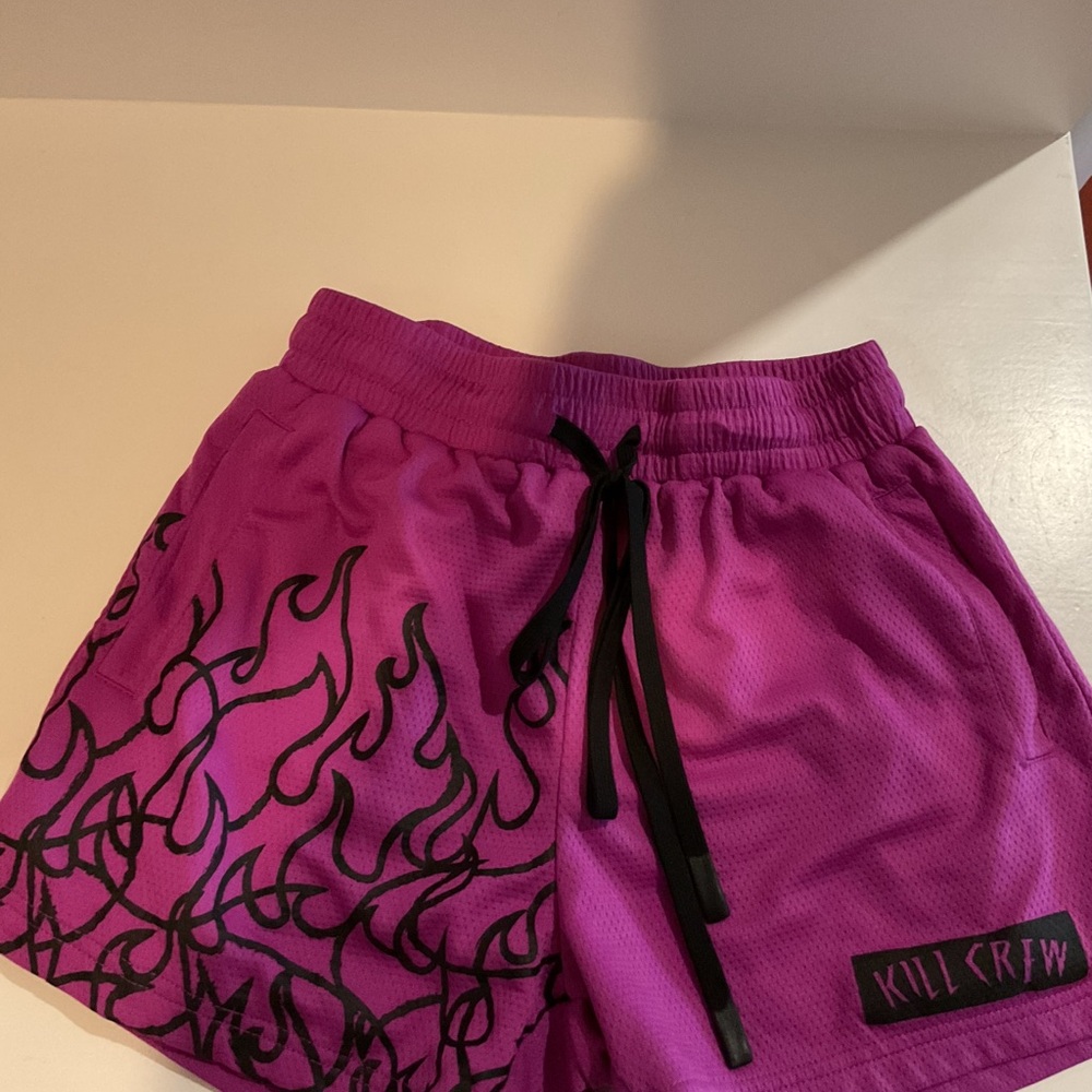 Kill Crew Pink Athletic Flame Shorts